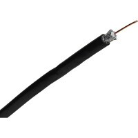 Main product image for RG-6/U Solid Copper 18 AWG Quad Shield CM Coax Cable Black 1 ft.102-1591
